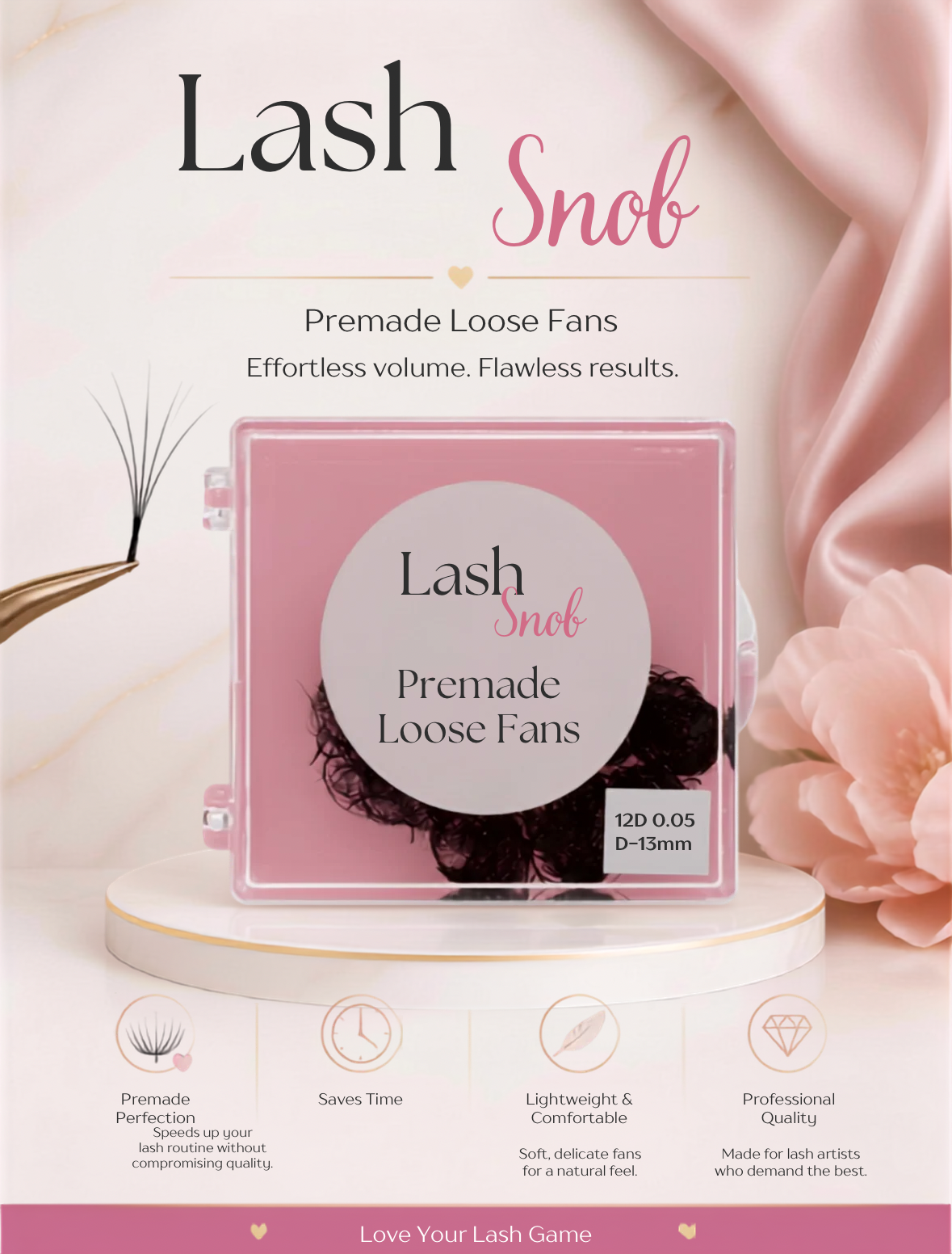 Loose Premade Fans Pointy Base 500 Fans/Tray 3D
